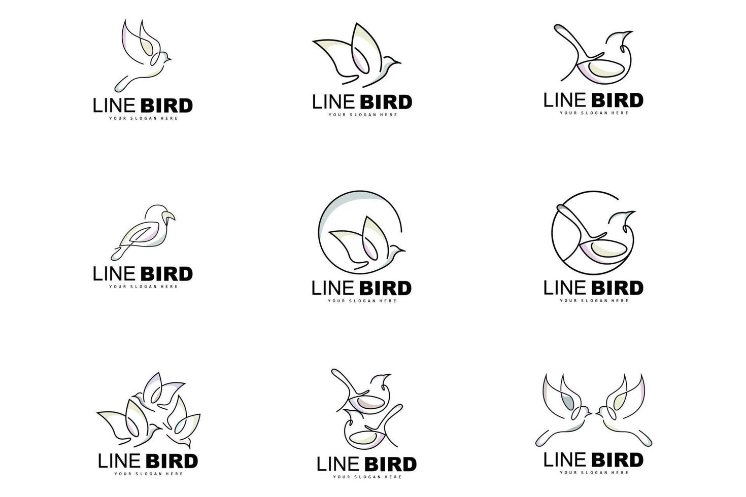 Bird Logo, Vector Hummingbird, Simple Simple line Style Design, Bird Wings Icon Product Brand