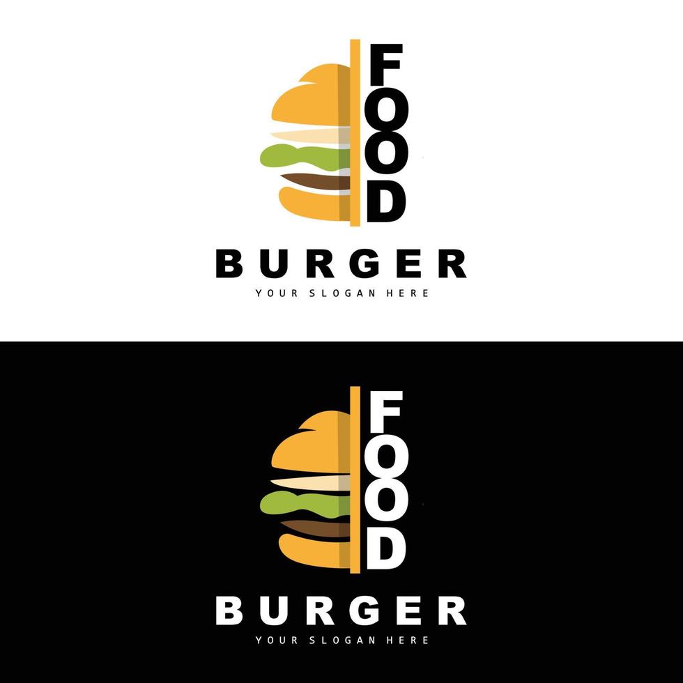 Burger Logo, Fast Food Design, Bread And Vegetables Vector, Fast Food Restaurant Brand Icon Illustration vector