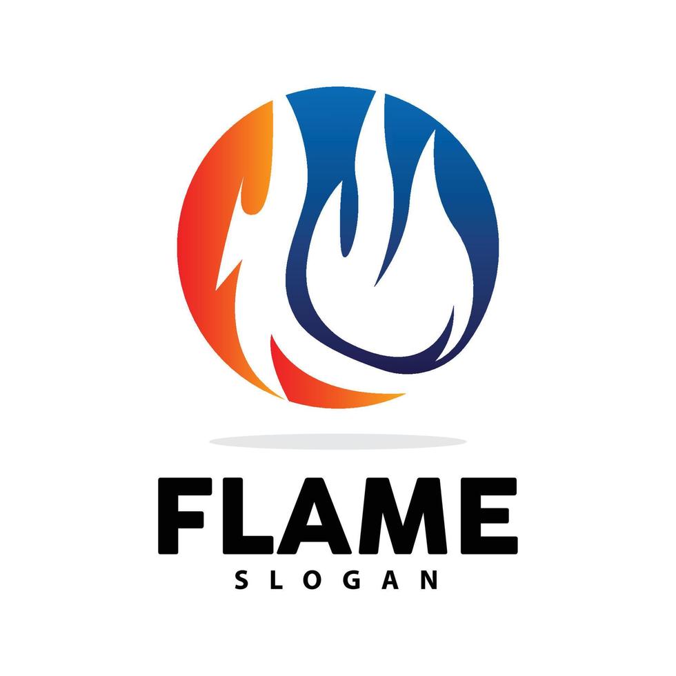 Red Flame Logo, Burning Heat Fire Vector, Fire Logo Template Icon Design vector