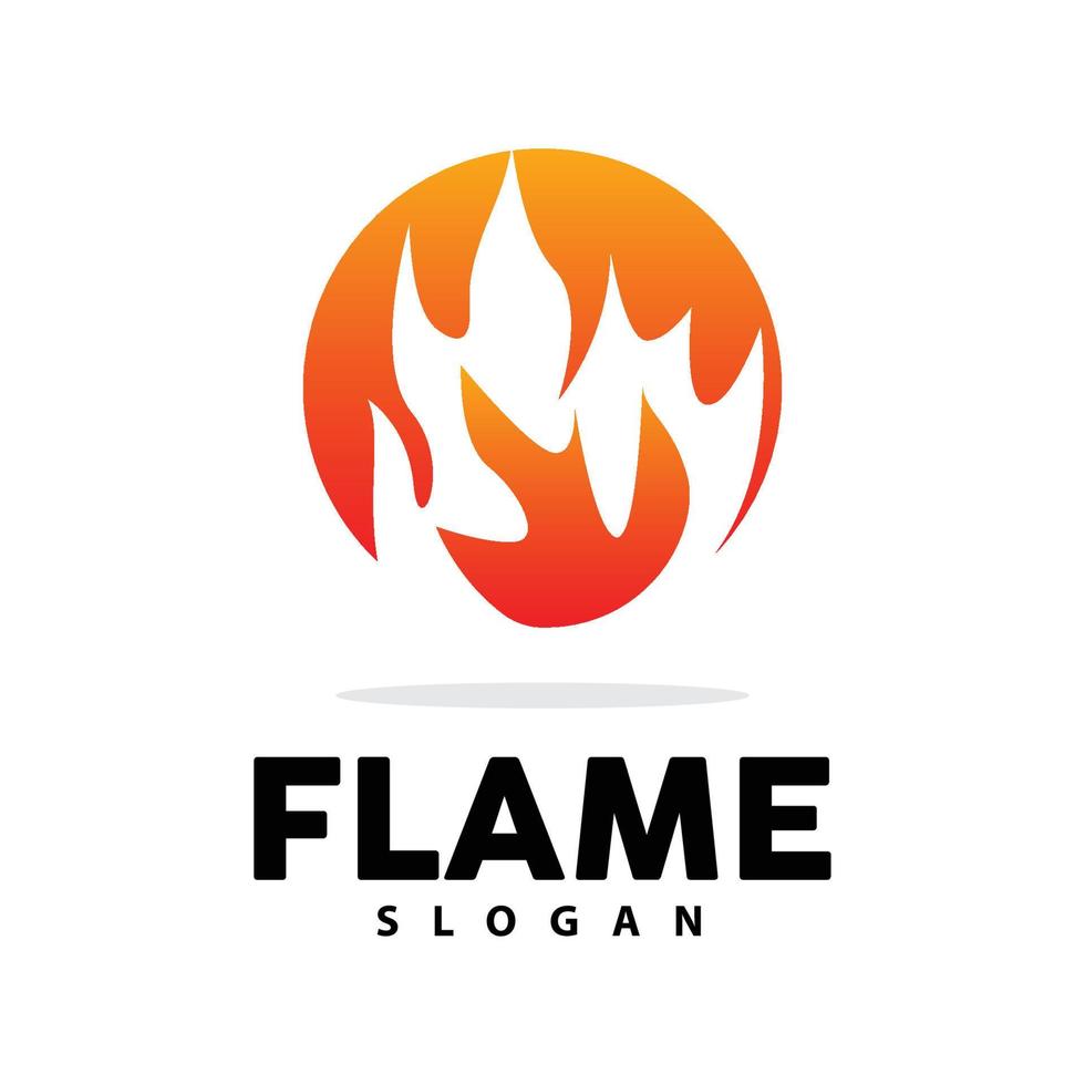 Red Flame Logo, Burning Heat Fire Vector, Fire Logo Template Icon Design vector