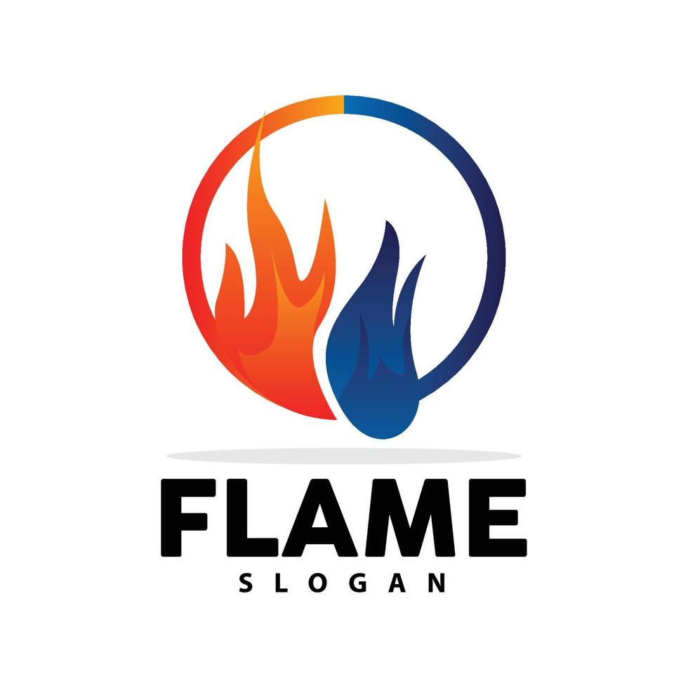 Red Flame Logo, Burning Heat Fire Vector, Fire Logo Template Icon Design vector