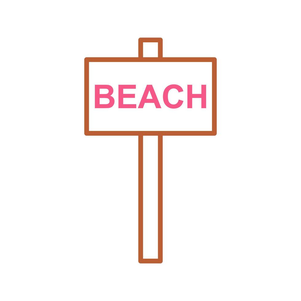 icono de vector de señal de playa