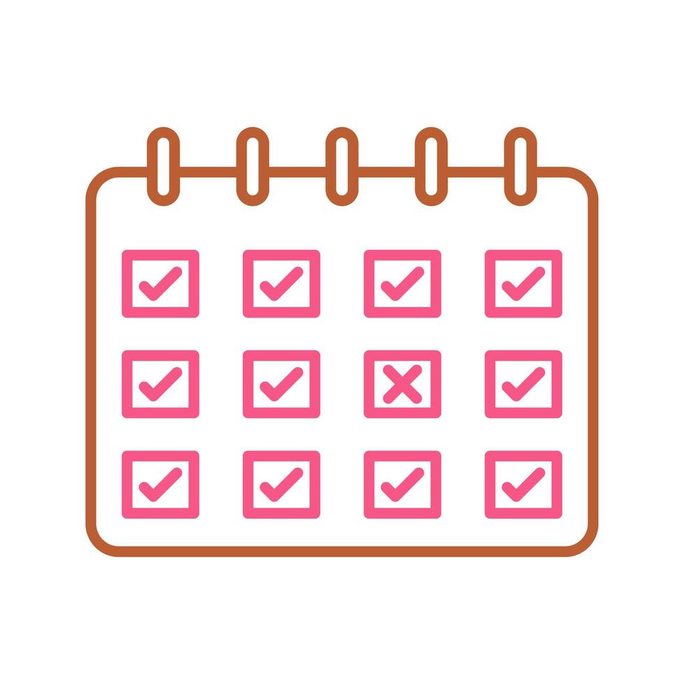 Marked Calendar Vector Icon