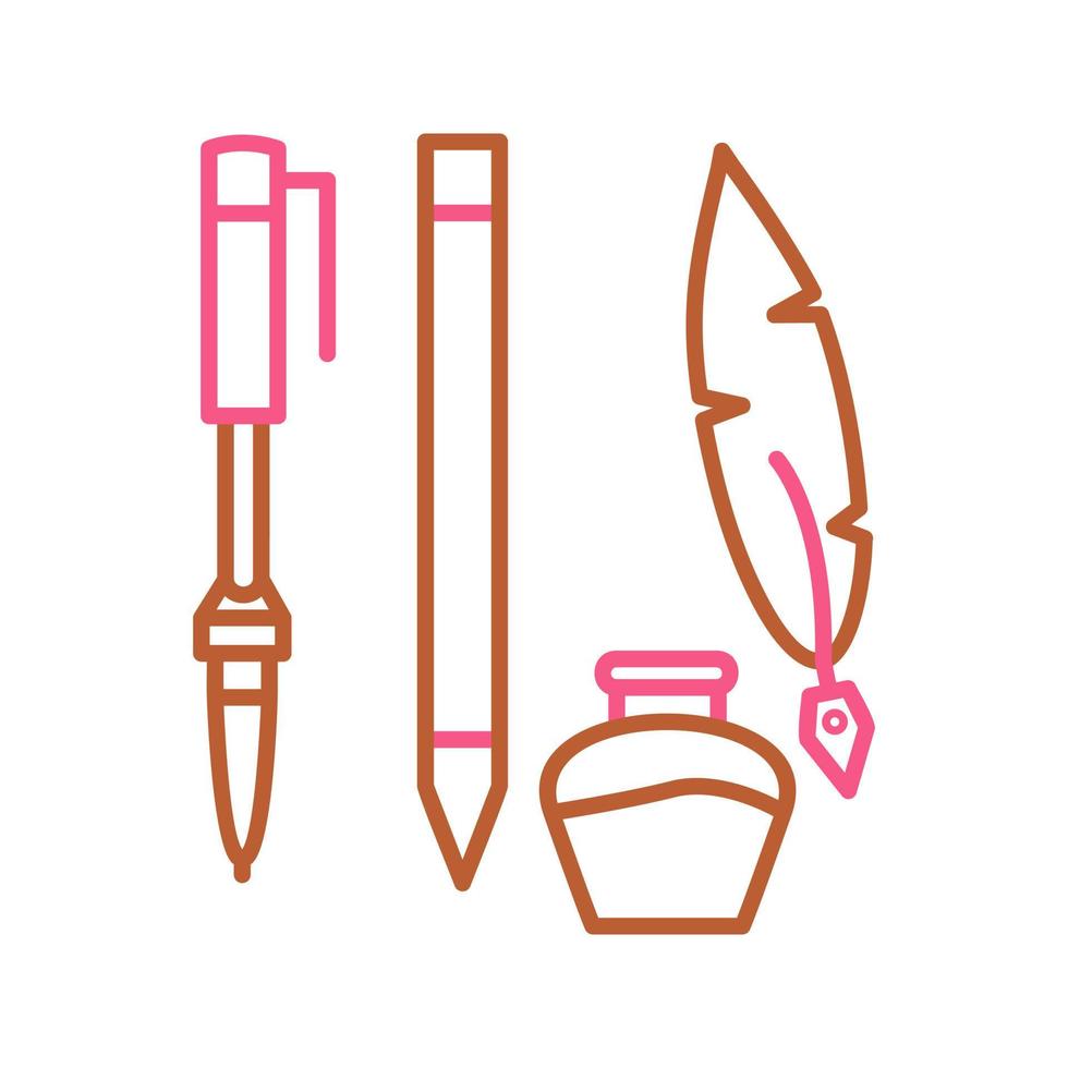 Unique Writing Equipment Vector Icon