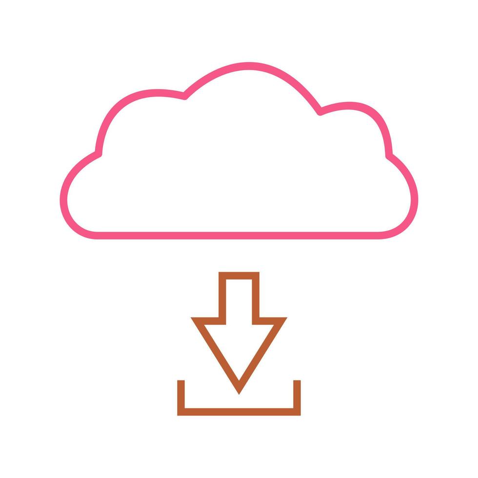 Unique Download from Cloud Vector Icon