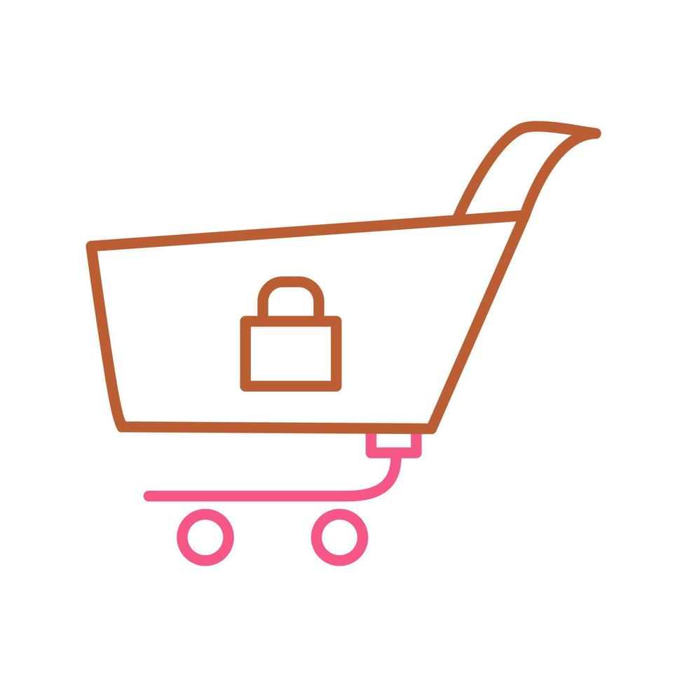 Unique Locked Cart Vector Icon
