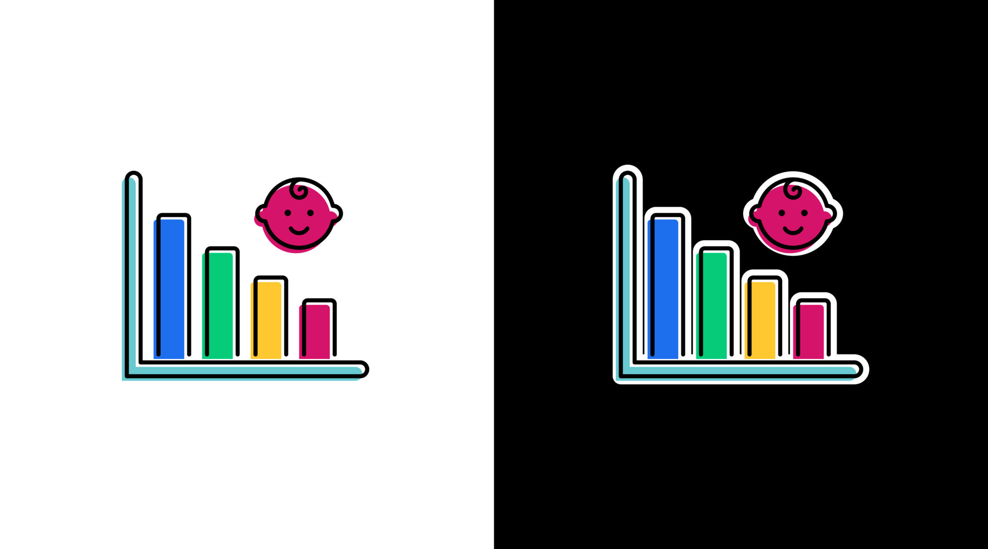baby birth statistic down decrease infographic data analysis colorful