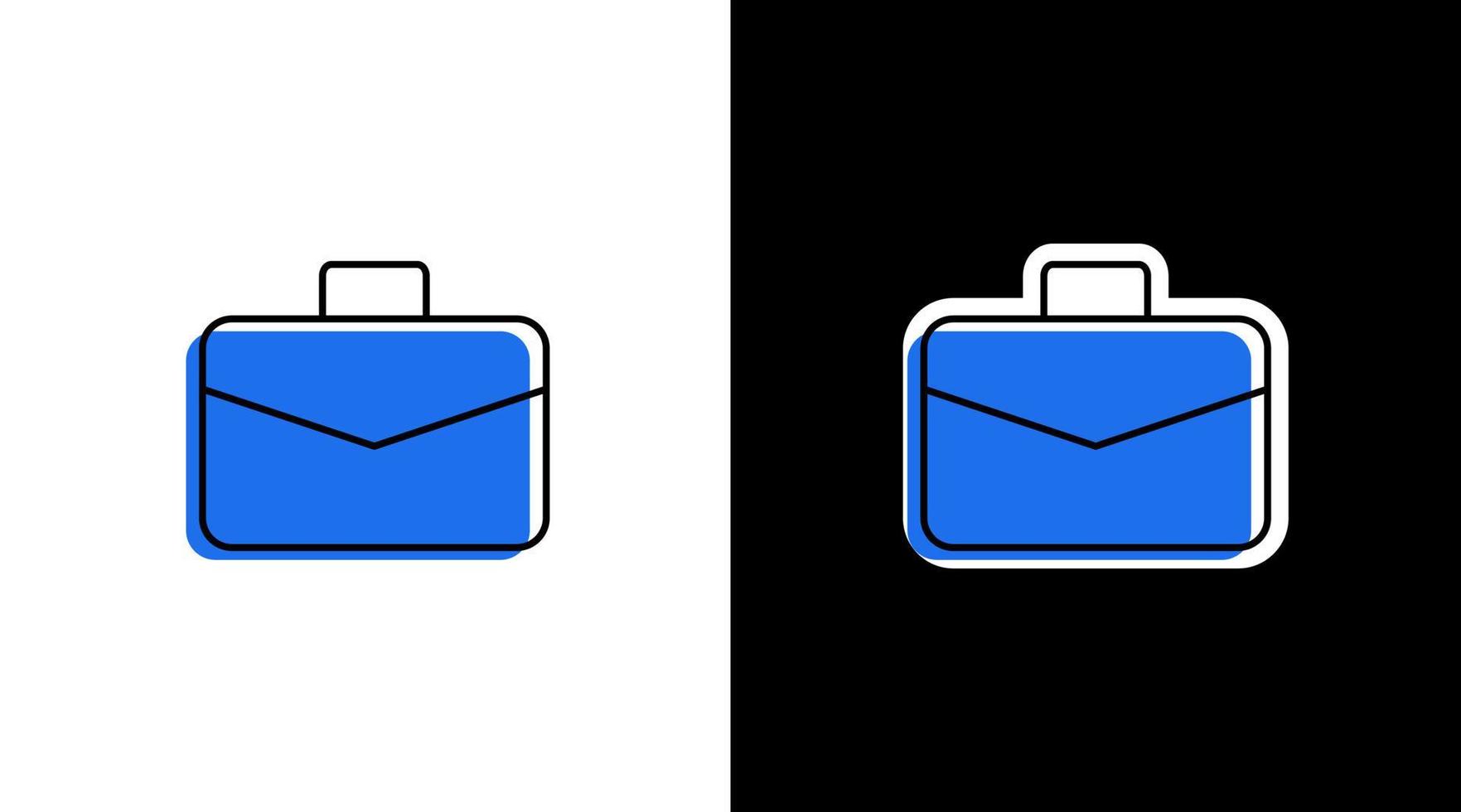 blue suitcase logo business office icon design vector