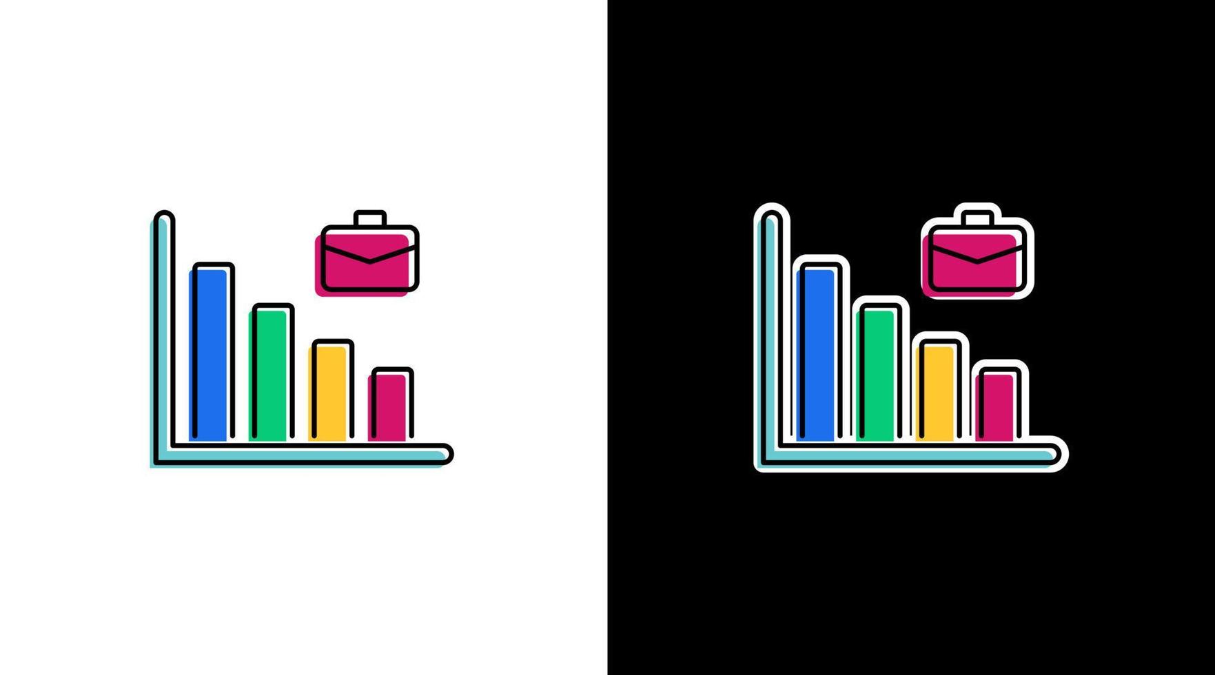 business profit decrease down statistic infographic data analysis colorful icon chart bar percentage vector