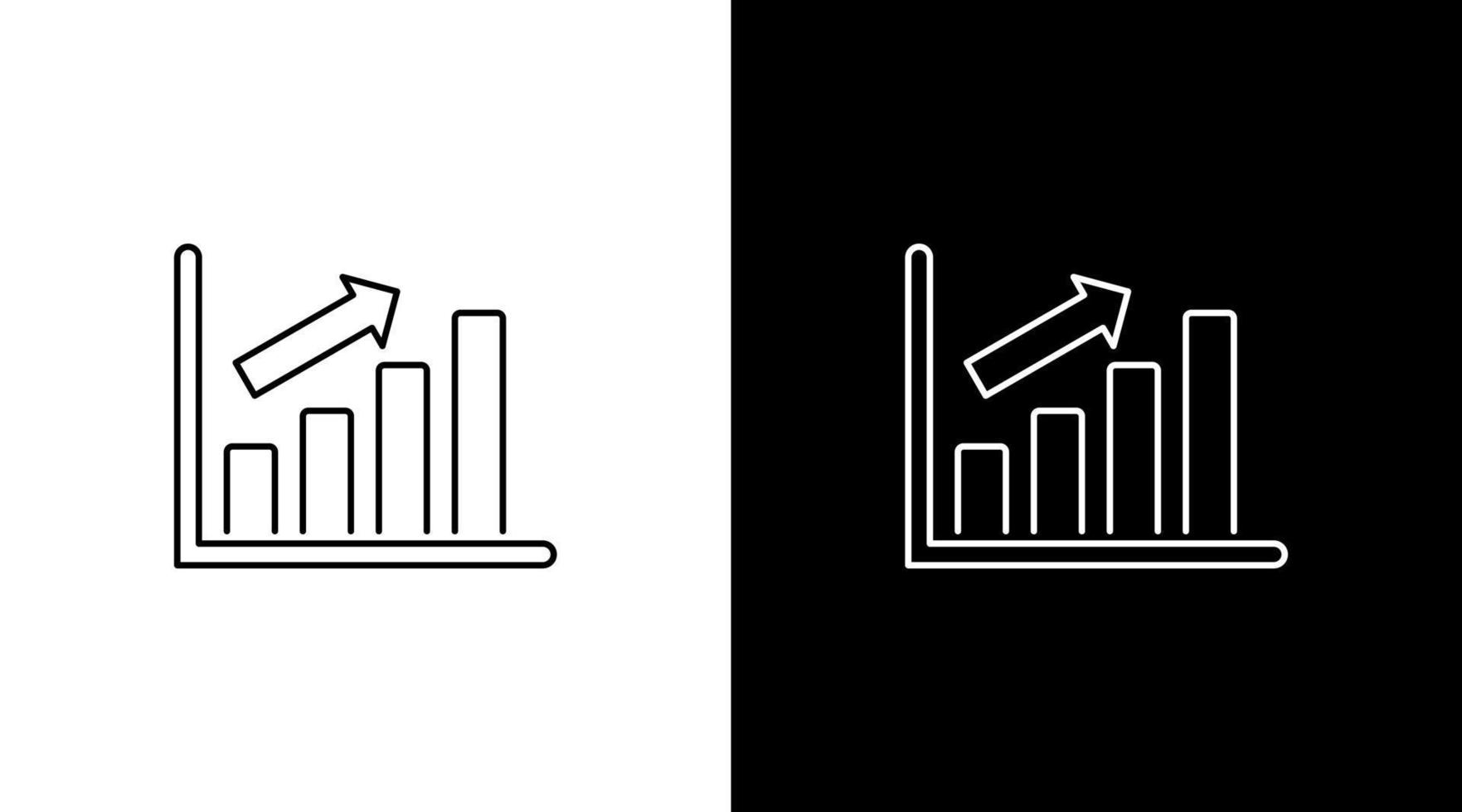 business profit growth statistic infographic data analysis outline icon design chart bar vector