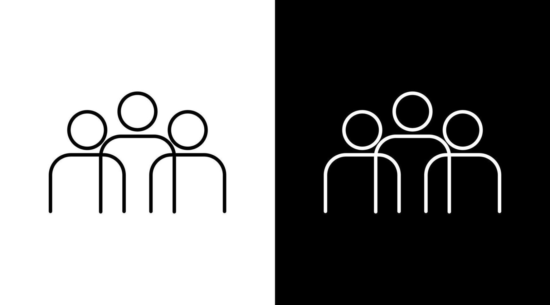 personas familia juntos comunidad grupo contorno icono diseño vector