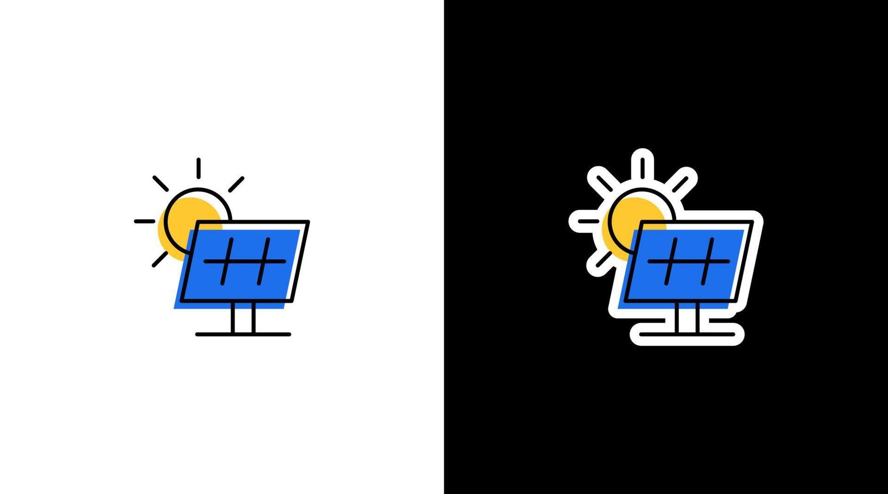 solar sun energy panel environmental logo icon sticker vector