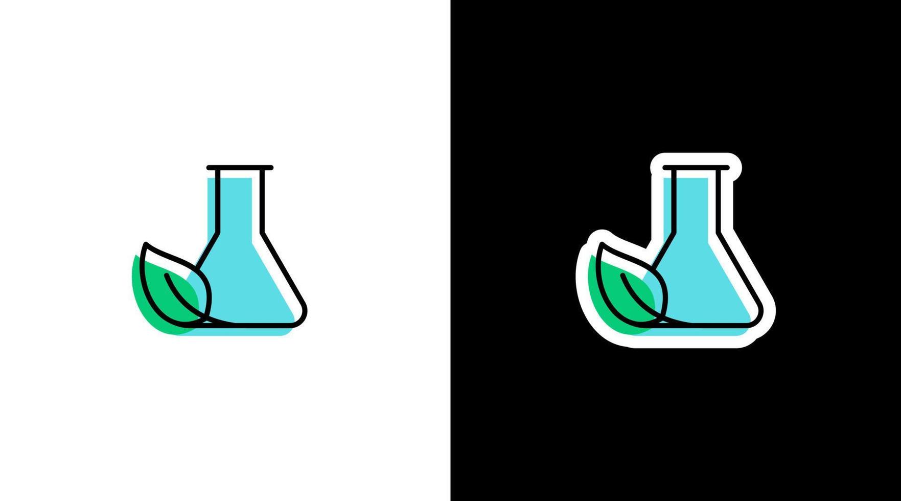 natural químico laboratorio ambiental logo icono pegatina vector