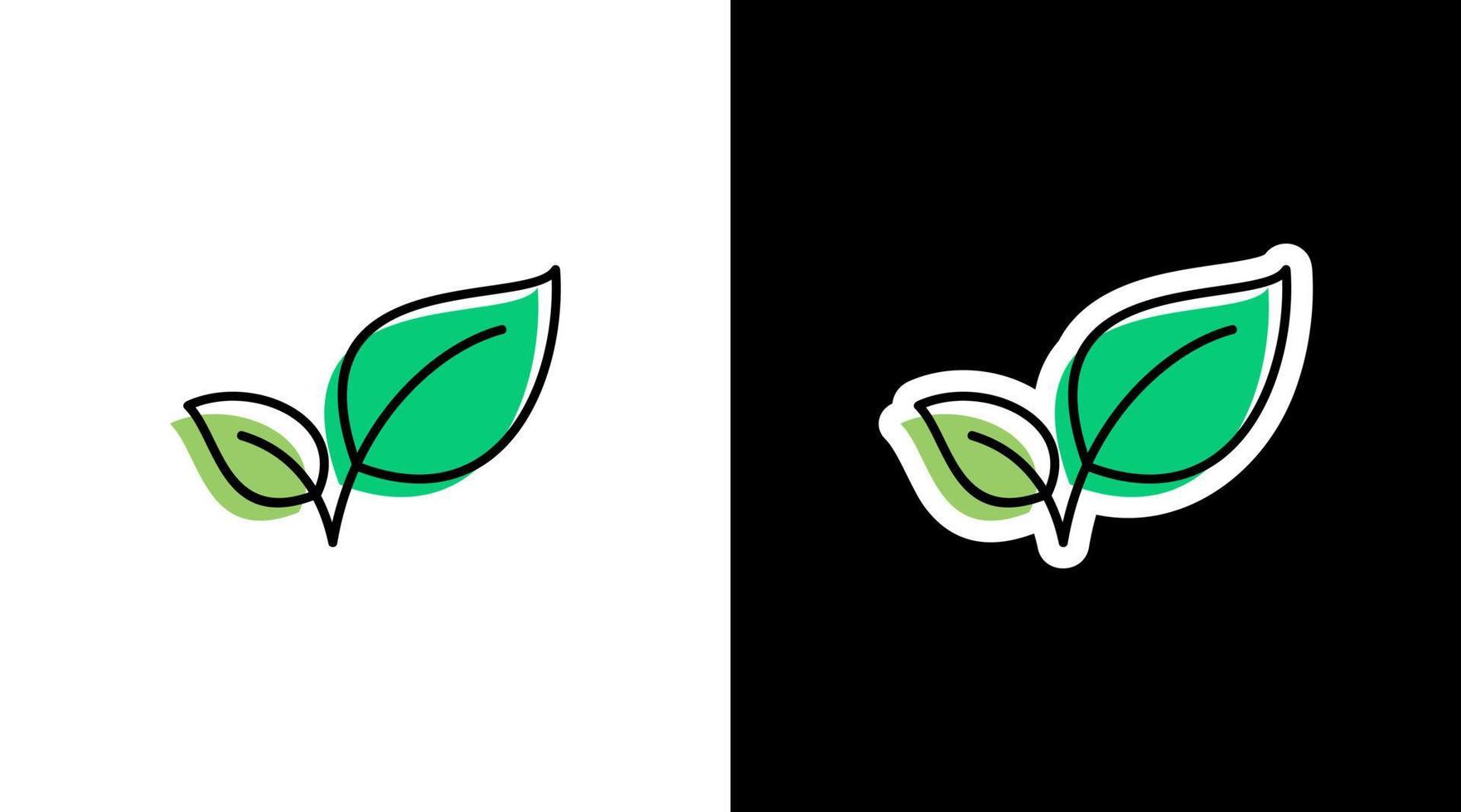 green leaves environmental logo icon sticker vector