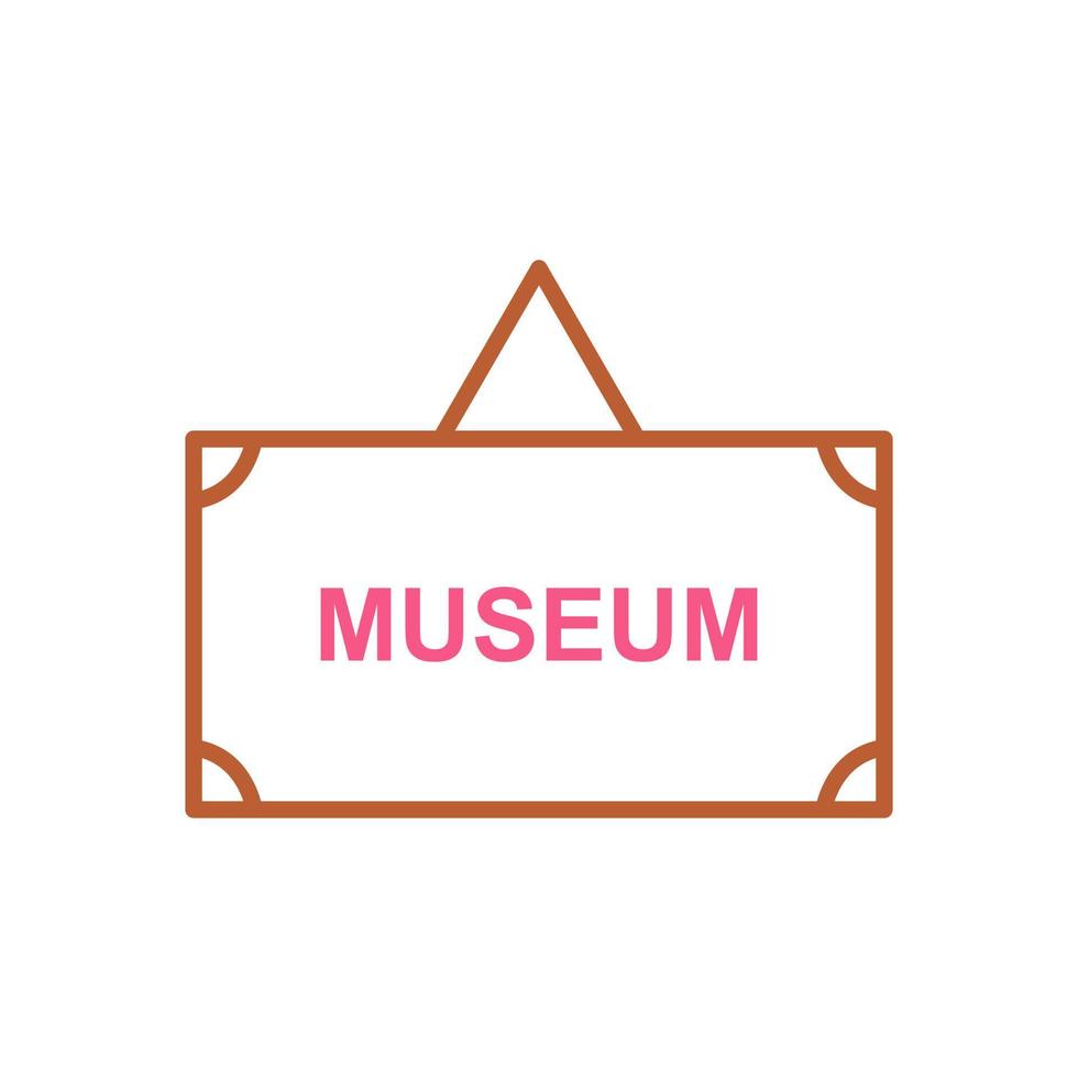 icono de vector de etiqueta de museo