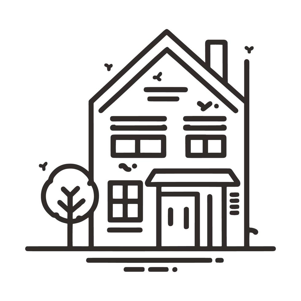 Real Estate Simple Line Icon Vector
