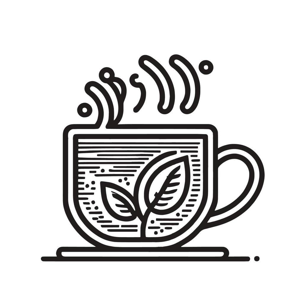 Simple Coffee Line Art Icon Vector Illustration. EPS10