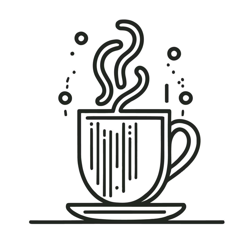 Simple Coffee Line Art Icon Vector Illustration. EPS10 21425214 Vector