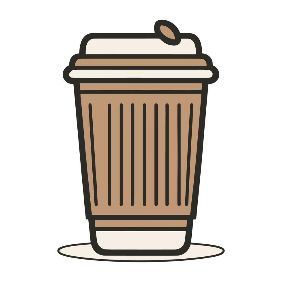 Simple Coffee Line Art Icon Vector Illustration.