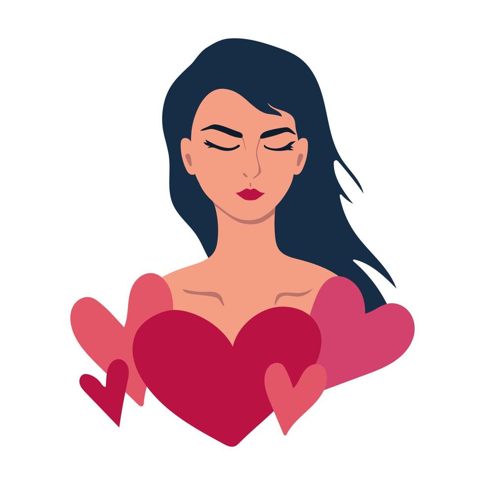 Self love, health, beauty and wellness concept. Vector illustration