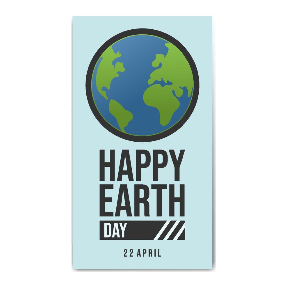 Happy Earth Day 22 April Concept in Flat Layer Design vector