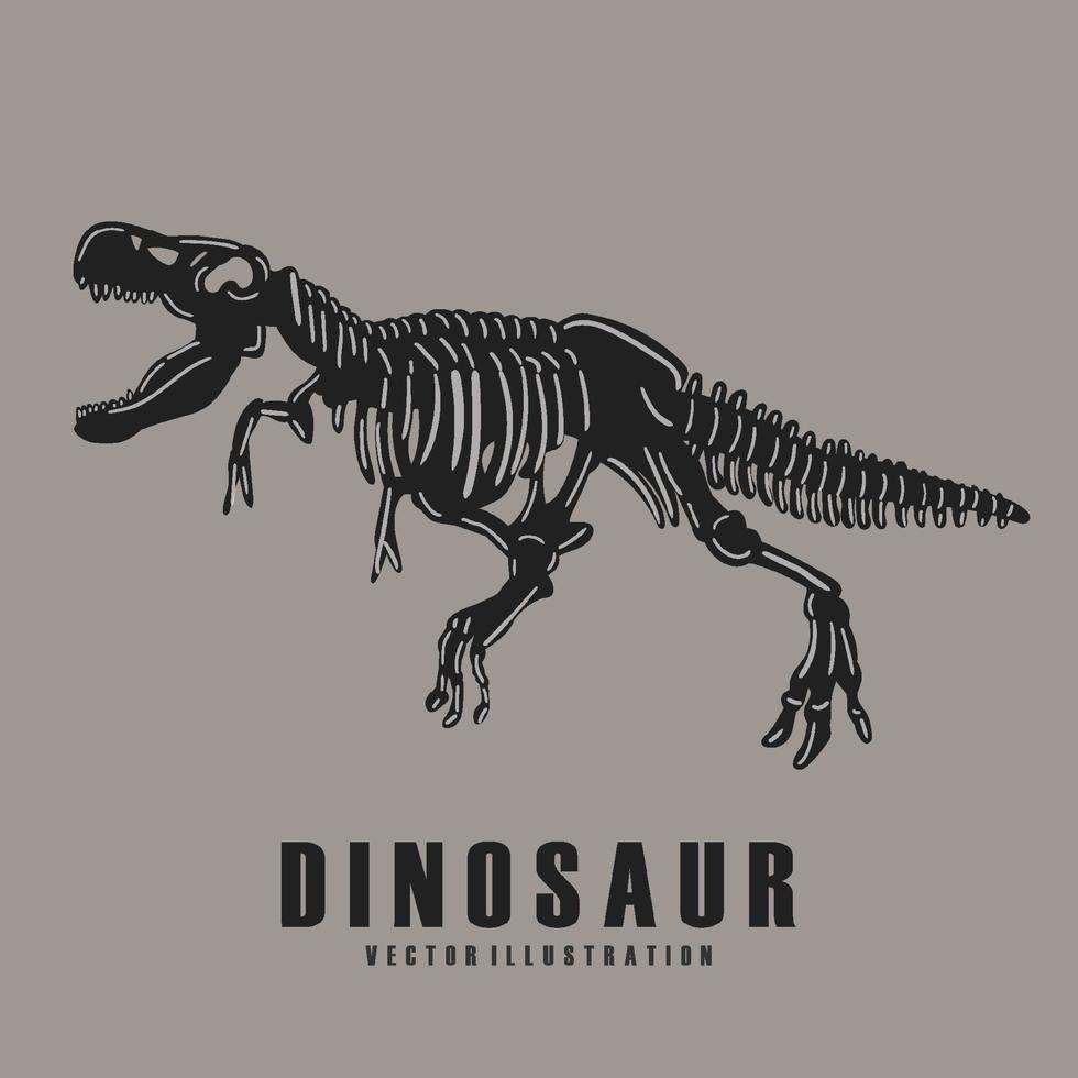 Vector illustration of dinosaur skeletons