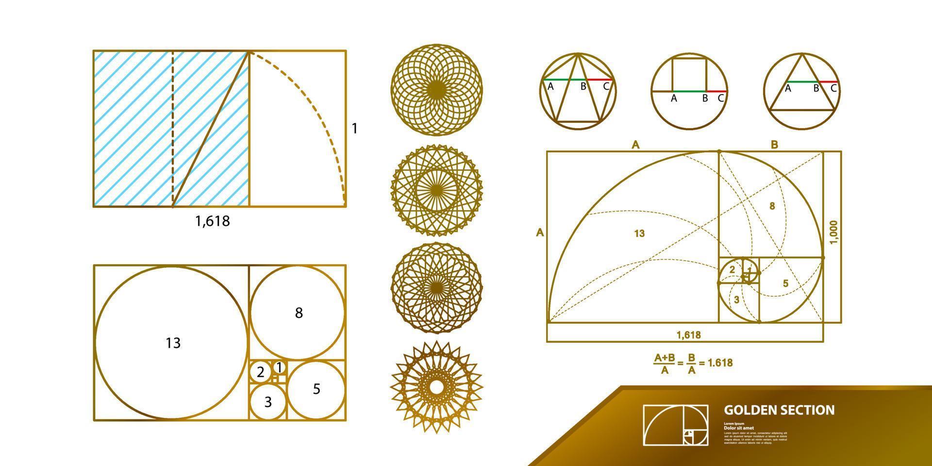 Golden ratio for creative design section vector illustration.