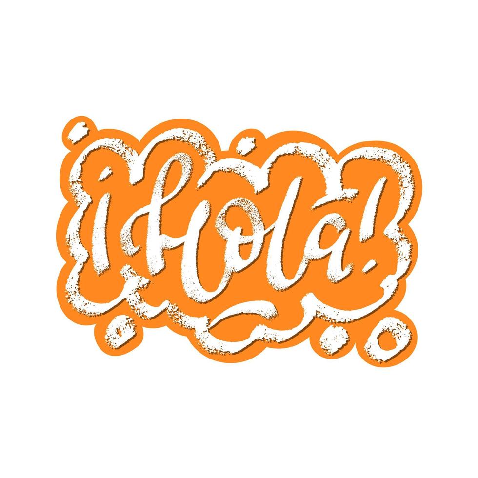 Hola word which means hello in spanish speech bubble icon symbol web