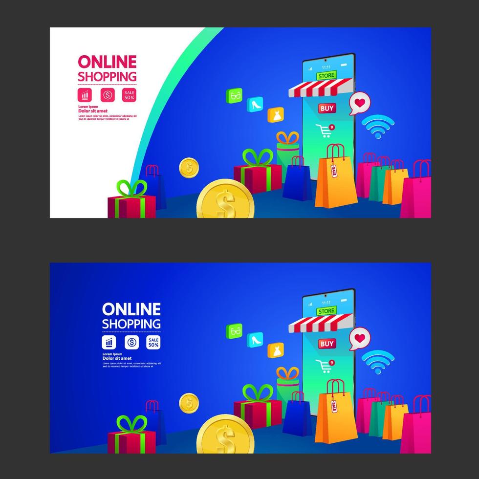 Online shopping idea vector illustration