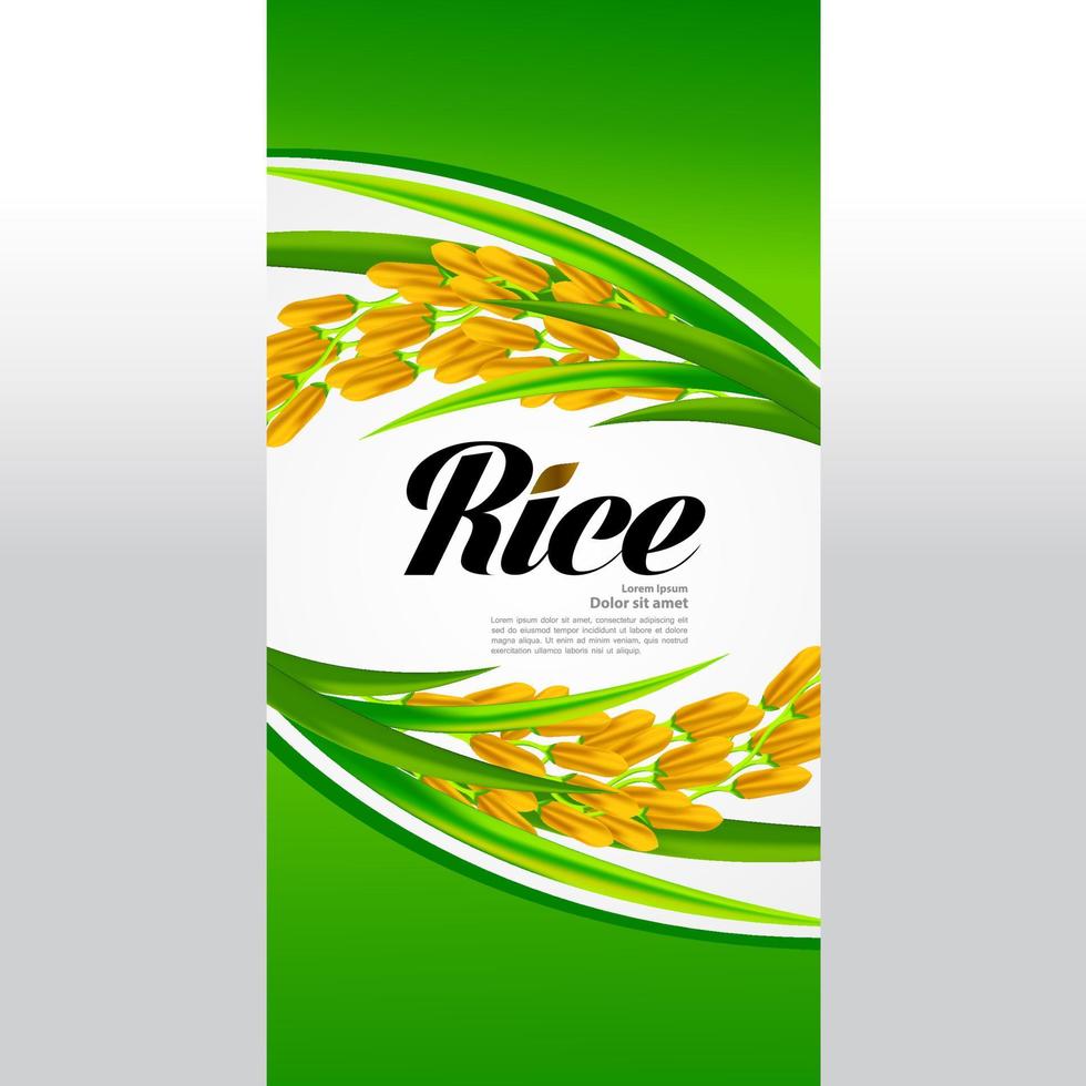 Premium Rice great quality design concept  vector. vector