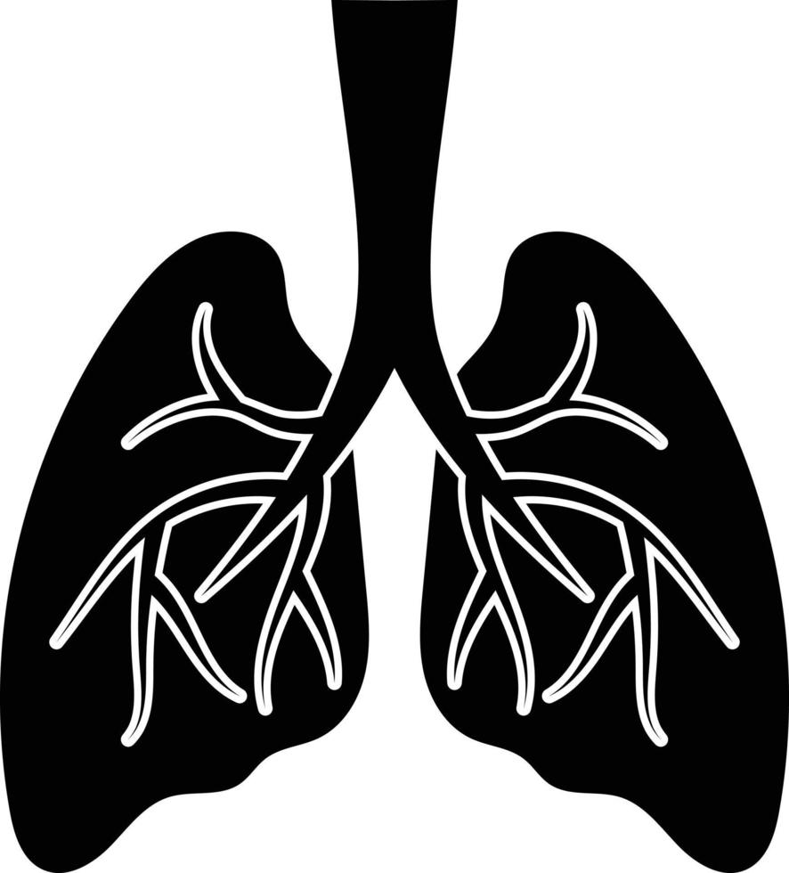 Simple Human Lungs Medical Icon vector