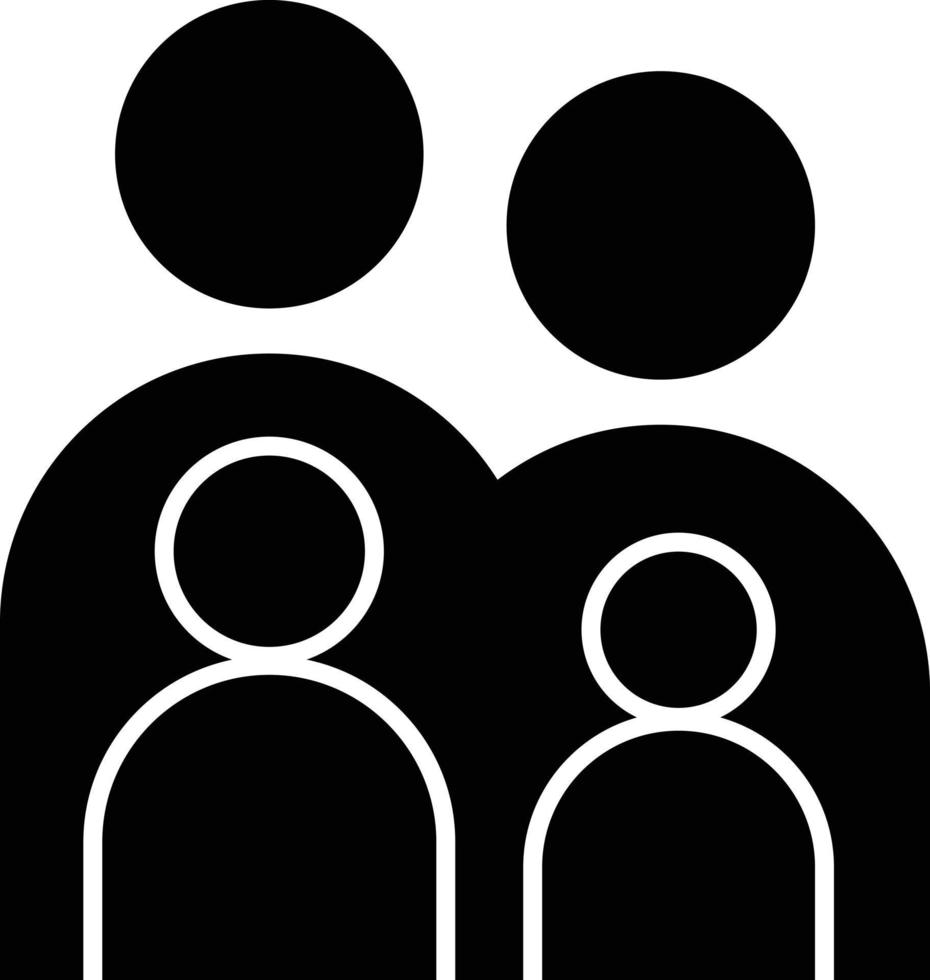 Family Icon of Dad, Mom and Children vector