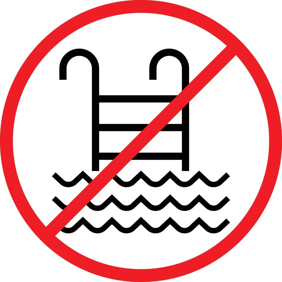 No Swimming in the Pool Restriction Icon vector