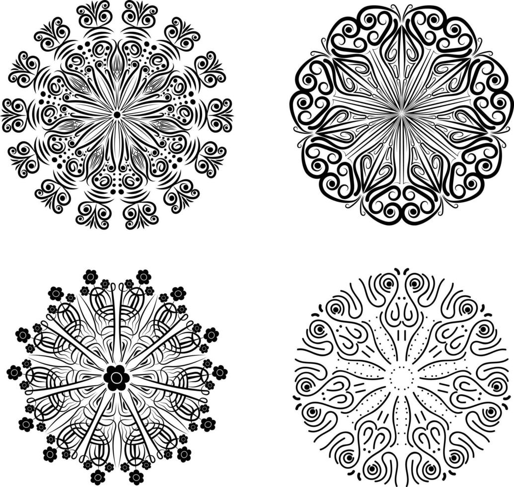 un conjunto de ornamental, mandala antiguo, cachemir elemento, tradicional, étnico, mándala mejor usado para tela, textil, fondo de pantalla y embalaje para cumpleaños y Boda envase vector