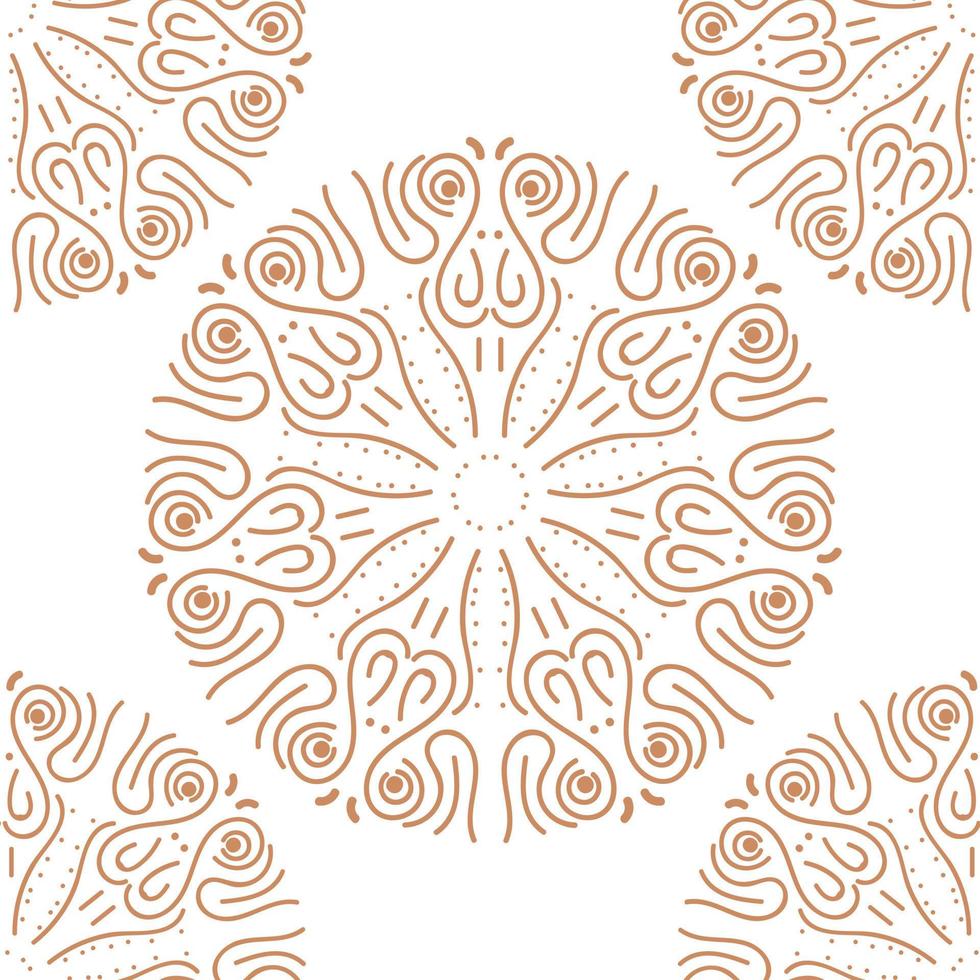 Simple Brown ornamental seamless pattern. Vintage, paisley element, Traditional, Ethnic, Mandala. Best used for fabric, textile, wallpaper and packaging for Birthday and Wedding Wrapping vector