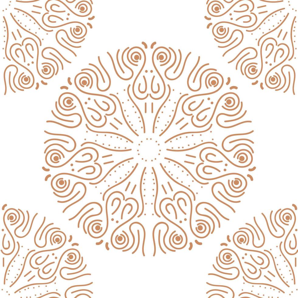 Simple Brown ornamental seamless pattern. Vintage, paisley element, Traditional, Ethnic, Mandala. Best used for fabric, textile, wallpaper and packaging for Birthday and Wedding Wrapping vector