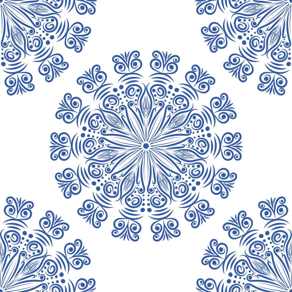 Blue ornamental seamless pattern. Vintage, paisley element, Traditional, Ethnic, Mandala. Best used for fabric, textile, wallpaper and packaging for Birthday and Wedding Wrapping vector