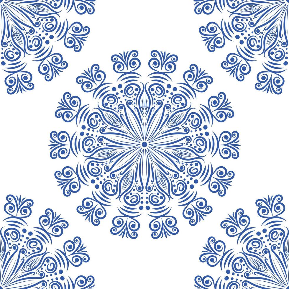 azul ornamental sin costura modelo. antiguo, cachemir elemento, tradicional, étnico, mándala mejor usado para tela, textil, fondo de pantalla y embalaje para cumpleaños y Boda envase vector