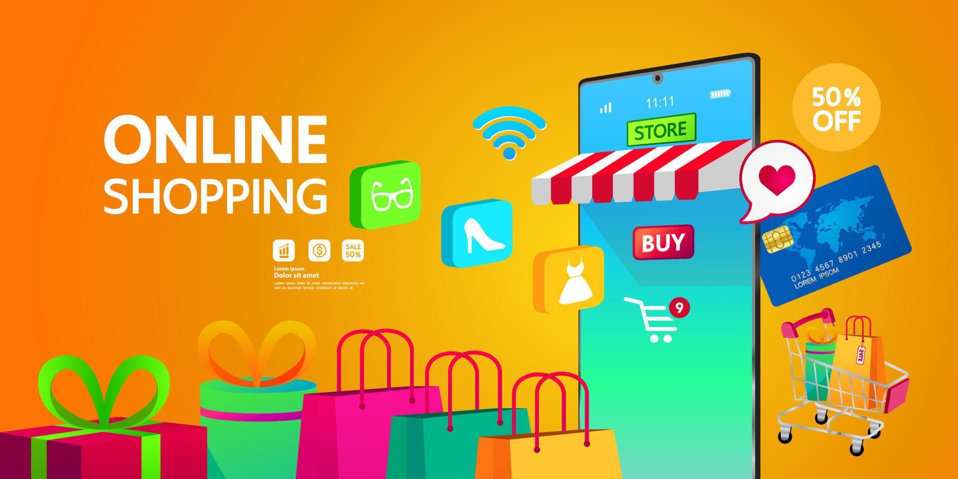 Online shopping idea vector illustration