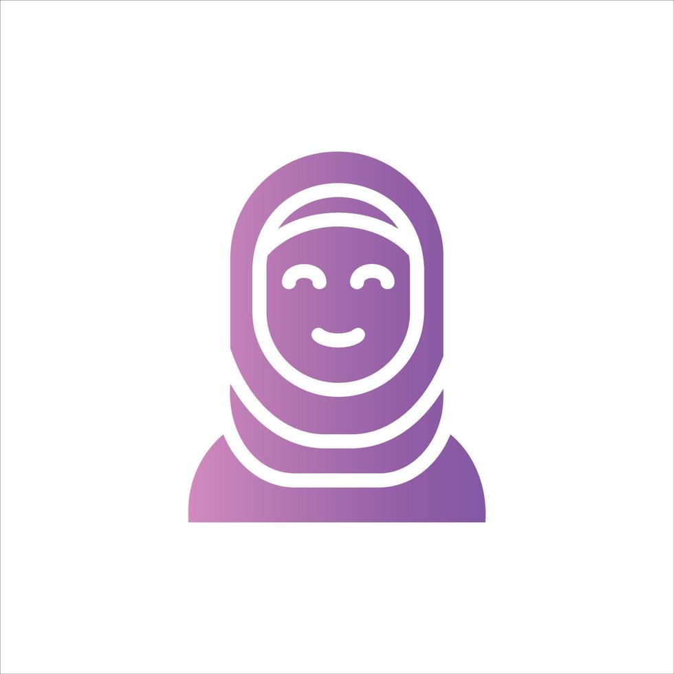 hijab icon with isolated vektor and transparent background vector