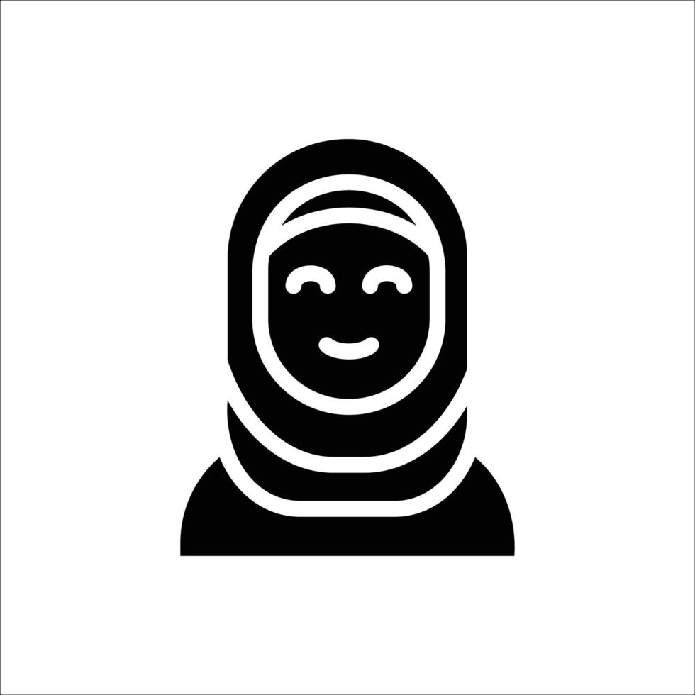 hijab icon with isolated vektor and transparent background vector