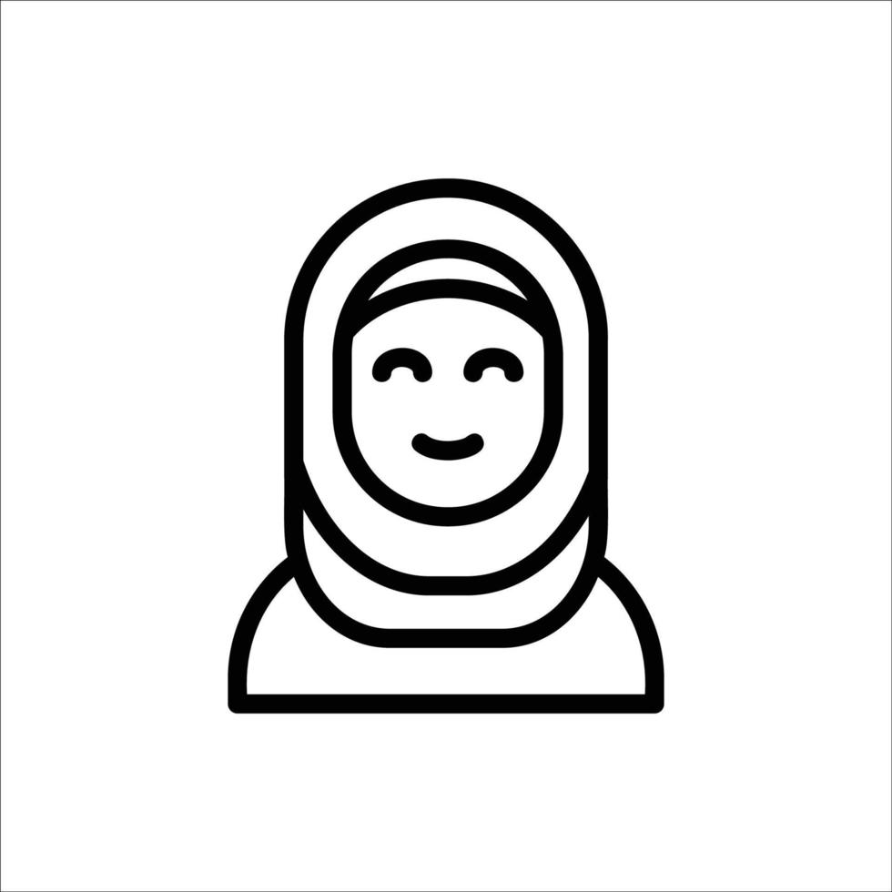 hijab icon with isolated vektor and transparent background vector