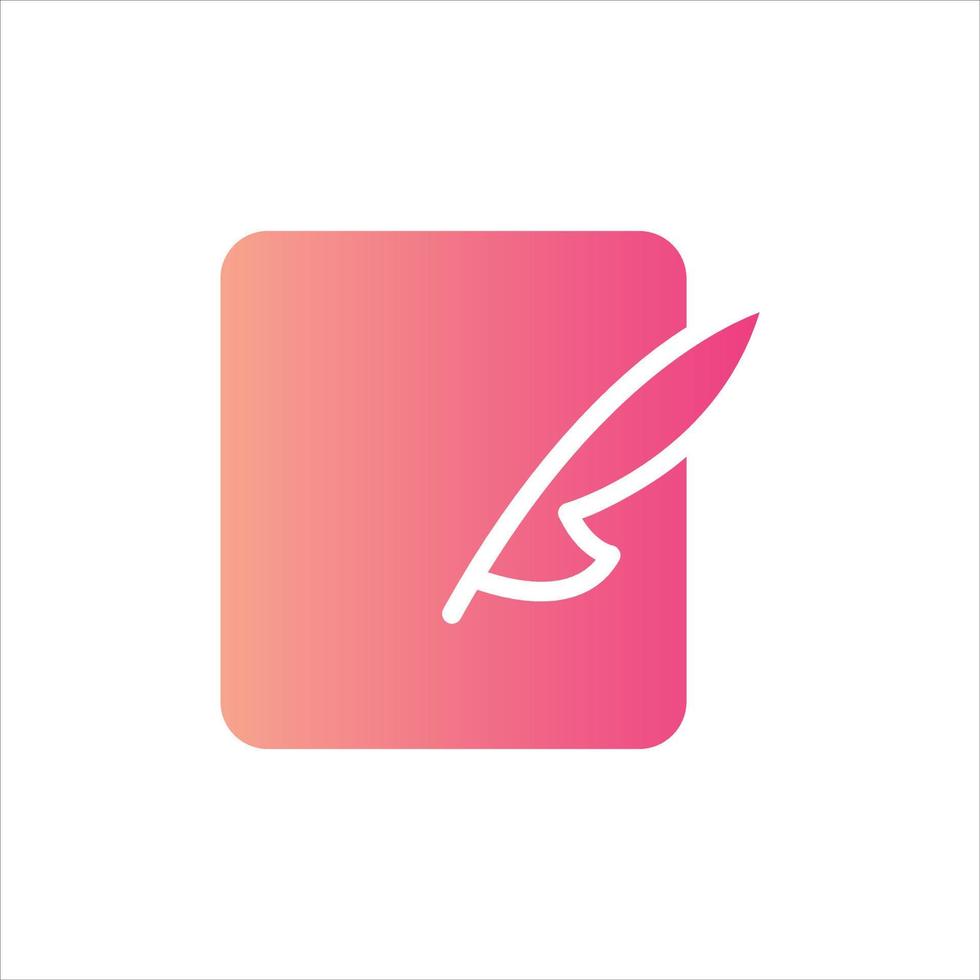 feather pen icon with isolated vektor and transparent background vector