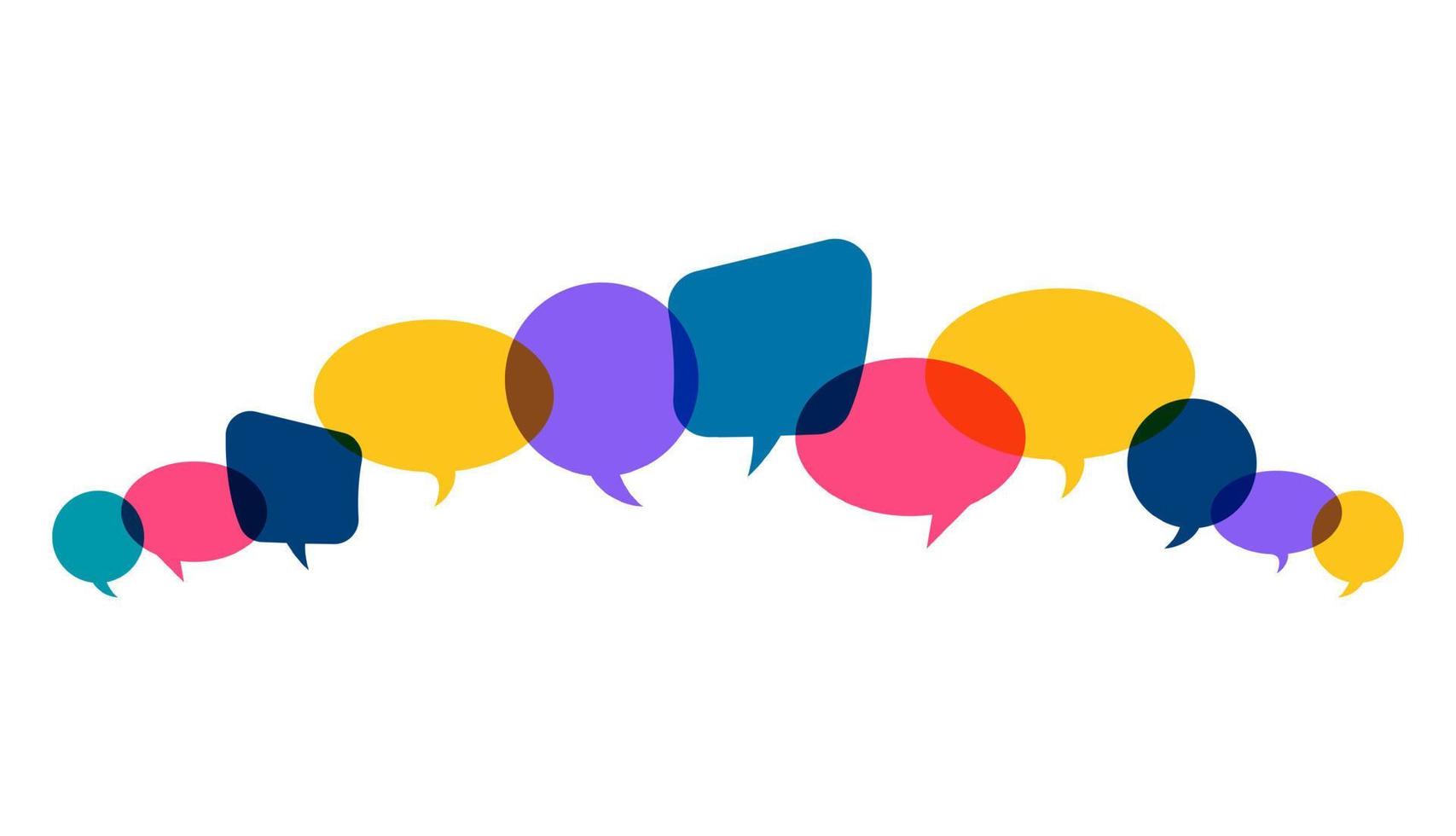 illustration of colored speech bubbles vector