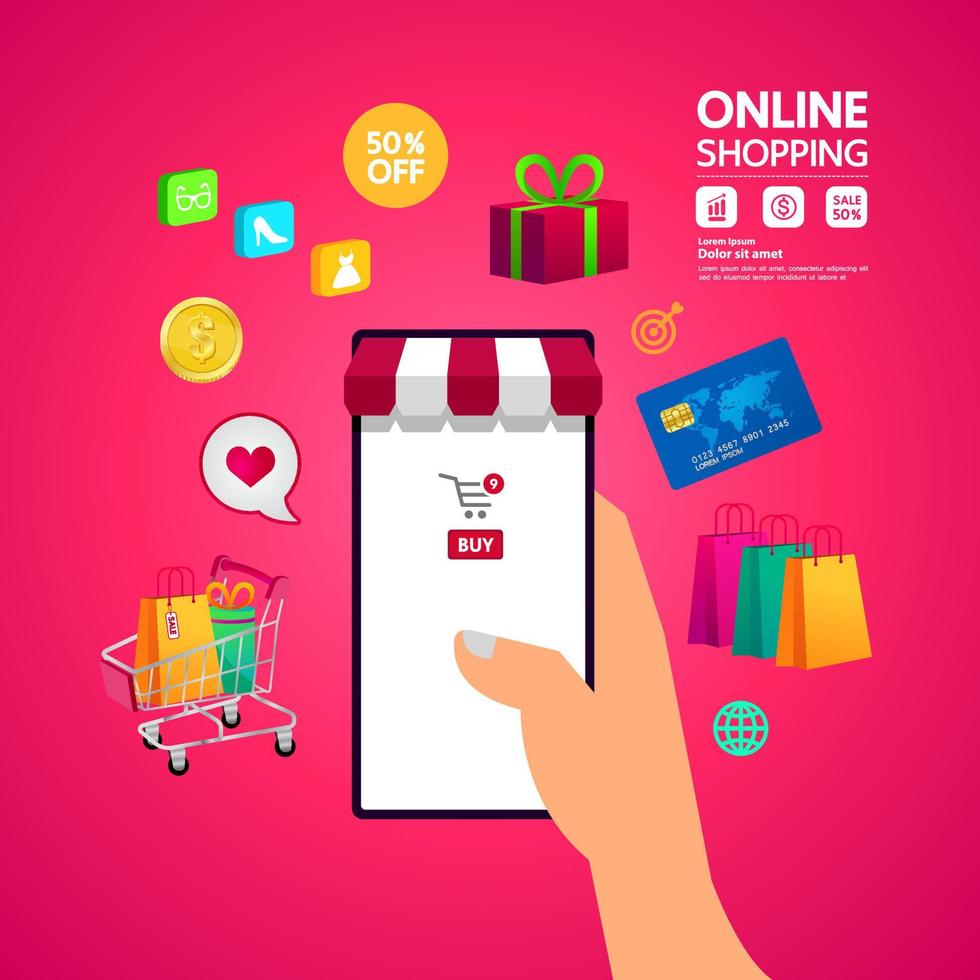 Online shopping idea vector illustration