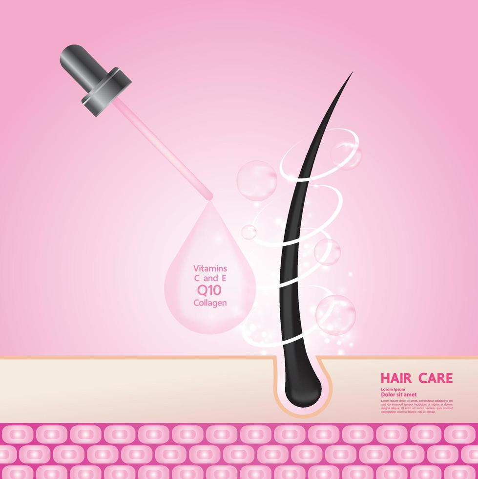 Hair protect and care technology concept illustration. vector