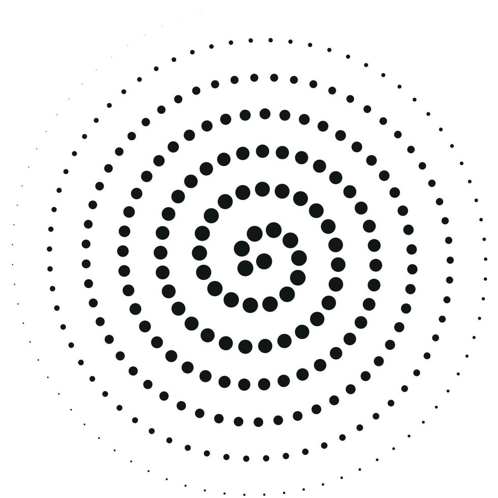 pattern of black spiral dots on white background vector