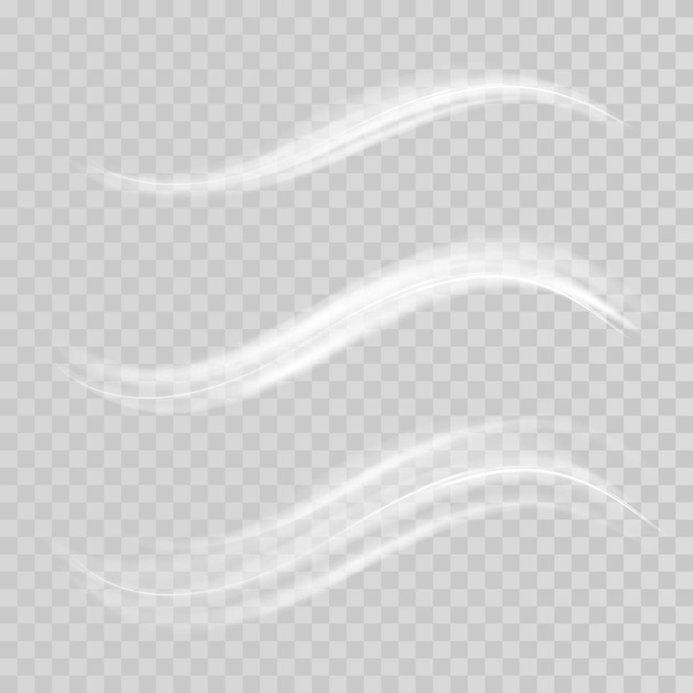 Abstract light lines of motion and speed in white color. Light everyday glowing effect. semicircular wave, light trail curve swirl vector