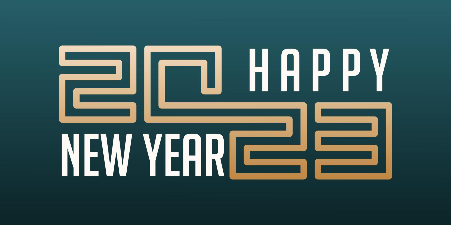 Happy New Year 2023 logo design. New year 2023 text design vector template.