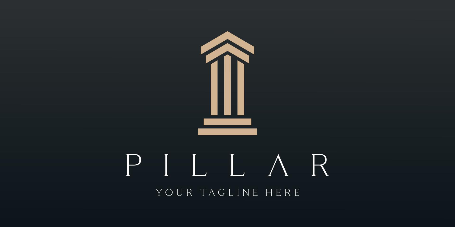 Pillar Vector Icon. Law Office Logo design Template